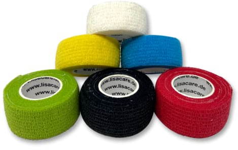 LisaCare® Plaster Bandage, Finger Plaster self-Adhesive - Without Adhesive & Elastic- Wound bandag, Fixation -Set of 6-2,5cm x 4,5m