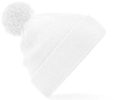 Beechfield B426 Original Pom Pom Mössa Beanie, Vitt, en storlek