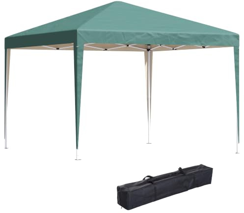 Outsunny Tonnelle de Jardin Extérieur 3x3m Tonnelle Pliante Pop up Vert | Tente Pliable, Barnum de Jardin Pliant, Anti-UV, Sac de Transport, Acier Oxford