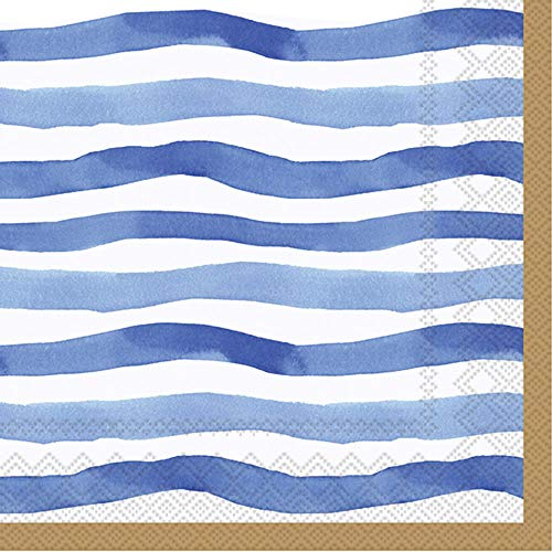 Boston International C817504 IHR 3-lagig Papierservietten, Papier, Gewelltes Blau