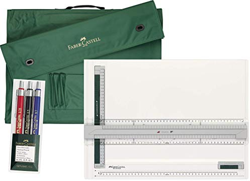 Faber-Castell Zeichenplatte A3 + Tragetasche A3 + 3er Set Druckbleistifte