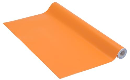 Klebefolie Uni Matt Orange Dekofolie Möbelfolie Tapeten selbstklebende Folie, PVC, ohne Phthalate, orange, 45cm x 3m, 160µm (Stärke: 0,16mm), Venilia 53108