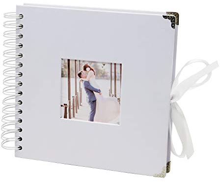 Smiling Art - Álbum de fotos de 80 páginas (40 hojas) para diseñar/hacer manualidades, álbum de fotos para pegar, DIY Scrapbook, álbum de fotos, portada de cartón duro