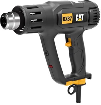 CAT DX87 Heat Gun 2000W | LCD Display | 50-600°C Variable Temp | 2 Airflow Settings | LED Light | Integrated Stand | 5 Nozzles & Scraper Included | Paint Stripping