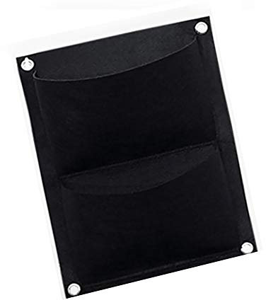 TopHomer Hängende Pflanztaschen zum Aufhängen an der Wand, Pflanzen-Wachstumsbeutel mit 6 Taschen für Hof, Wohnung, Balkon, Indoor, Outdoor Vertikal, 2 Taschen