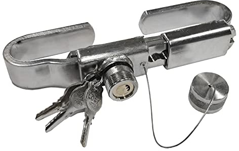 Lucchetto antifurto blocco falleba regolabile da 239 a 315 mm (38 mm.) Acciaio inossidabile Serratura per porte camion per contenitori, semirimorchi con guasti, piattaforma e frigoriferi