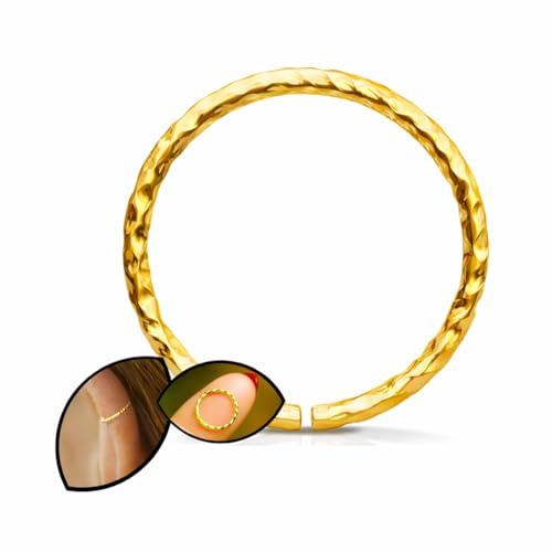 Helix Piercing Gold – Gehämmertes Helix Ohrring 20G 8mm – 14k Gold Filled Helix Ring für Damen – Piercing Ohr – Handgemachter Ohrpiercing Schmuck