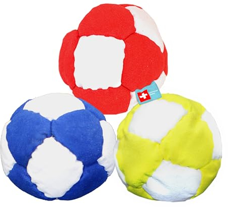 Footbag-Jonglierbälle 3er Set. 3 farbige Bälle.