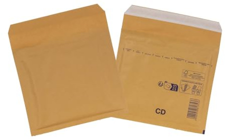 smiley pack Luftpolstertaschen Größe CD Braun 200 x 175 mm (25 Stück) | Gepolsterte Versandtaschen mit Selbstklebeverschluss – für CD und DVD Versand