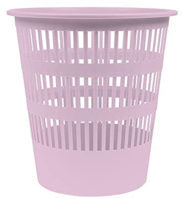 DONAU D307-23 Abfallkorb Papierkorb Mülleimer 12 Liter/Violett/Rosa Pastellfarbe/Kunststoff/Für Büro Küche Stabil Ökologisches PP-Produkt Rissbeständig/ 1 Stück
