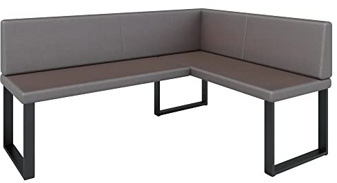 FURNISTAR Akiko Metal Banc d'angle pour votre salle à manger, cuisine moderne, coin salon, coin repas. Parfait pour la cuisine, le bureau et la réception. Finition solide et solide. (Soft 30, 168 x