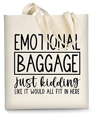 AUSVKAI Canvas-Tragetasche, ästhetisch, für Damen, niedlich, wiederverwendbar, Baumwollbeutel für Shopping, Strand, trendige Geschenke, Emotionales Gepäck, Large