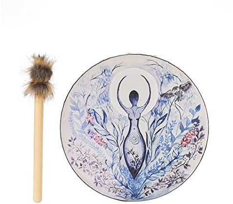 BestAlice Schamanen-Trommel, 25,4 cm Baum des Lebens, Dekoration Design, Handtrommel mit Trommelstab, Instrumentaler Klangheiler, Schamanen-Trommel, Geschenk für Musikliebhaber