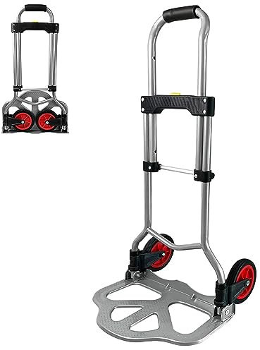 Yznahre Sackkarre Klappbar Transportkarre Handkarre klappsackkarre Stapelkarre aus Stahl, mit Höhenverstellbar Griff 67-95 cm, bis 80 kg Tragkraft