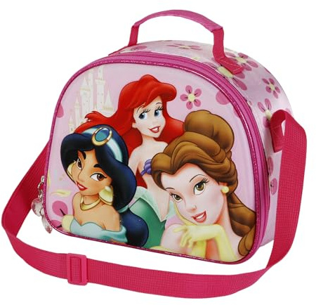 Disney Princesas, Bolsa Portamerienda 3D, 25.5 x 20 cm, Rosa Palace