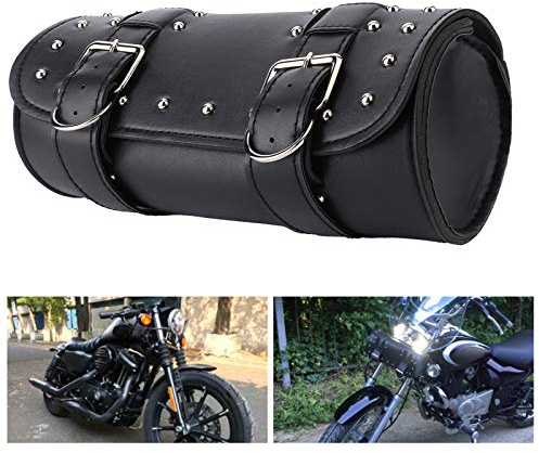 13 x 31cm/5.1 x 12.2in Motorcycle Fork Bag, Universal Motorcycle Tool Bag Motorcycle Saddlebag Motorbike Roll Luggage Bag Waterproof Motor Tool Pouch Motorcycle Side Bag (Black)