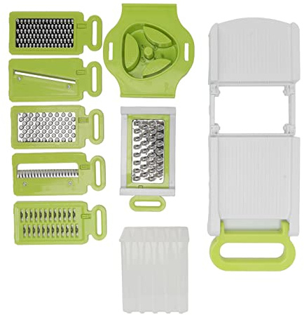 Vegetable Chopper, Pro Onion Chopper, Salad Chopper Box with 6 Removable Blades, Foldable Food Chopper, Veggie Chopper with Container for Fruit Kitchen, Non Slip Handle