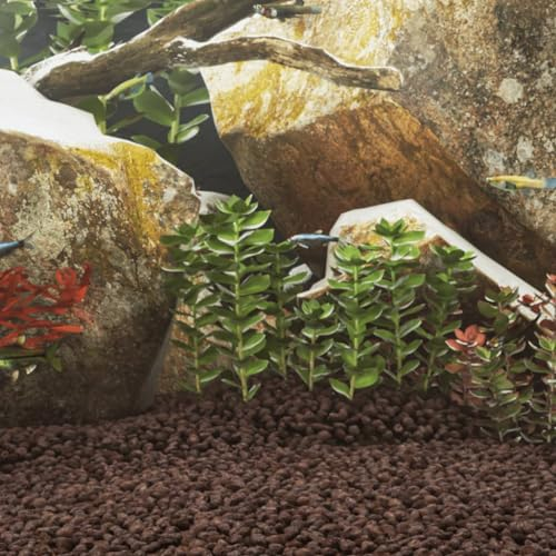 ZEYUAN Lavagranulat 10 kg Rot 1-2 cm, Aquarium Deko, Aquarium Steine, Soil Aquarium - 155311