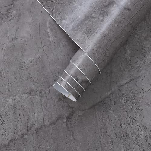 JSEVEM 80CM×4M Breit Verdickt Grau Hellviolett Marmor Selbstklebend Tapete Glänzend Klebefolie Steinoptik Selbstklebende Klebetapete Marmoroptik Marmortapete Möbel Küchenarbeitsplatte Schlafzimmer