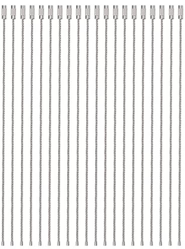 Uniclife 26 cm Filo Portachiavi Cavo Grande Acciaio Inossidabile Anello Portachiavi per Escursioni all'aperto Heavy Duty Collegabile Porta Etichetta per Bagagli per Sport e Viaggi, Confezione da 50