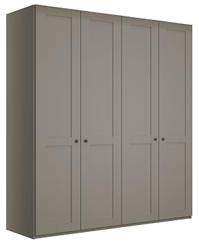 WIEMANN Drehtürenschrank Landhausstil Kleiderschrank 200cm breit, Kieselgrau, Höhe 216cm, Marlow