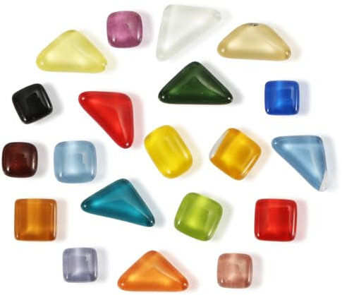 20pcs Colorful Glass Refrigerator Magnets, Cute Mosaic Fridge Magnets Multiple Shapes Small Decorative Strong Magnets for Fridge Whiteboard Office Kitchen Kids School Locker