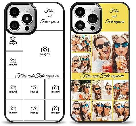 Easycosy personalisierte Handyhülle mit Bild für 17 16 15 14 13 12 Pro/Max/Mini XR X Xs Max, Handy iPhone-Hülle mit Fotos für Beste Freunde, Familie, Pärchen individuelle Vollschutz-TPU-Hülle