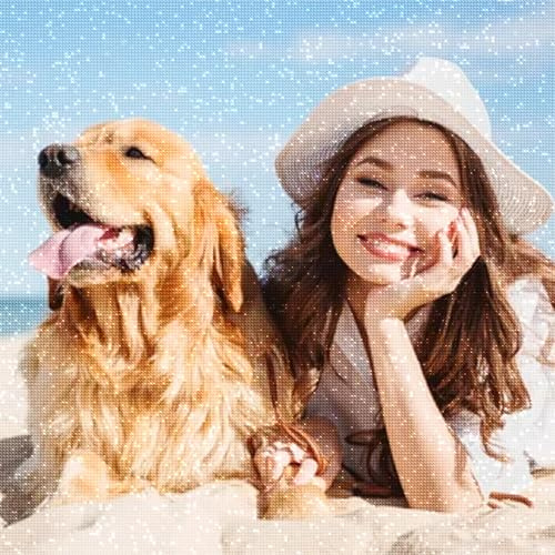 Rainsar 5D Diamond Painting Personalisiert, Diamond Painting mit Eigenem Foto, Benutzerdefinierte Diamond Painting Set für Erwachsene, DIY Design Full Bilder Geschenke für Home Dekor, 30x40cm