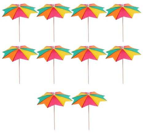 Amosfun 20 Stück Bunte Cocktail Schirme 10 cm Papierschirmchen Für Sommer Party Deko Getränke Obst Topper Barzubehör