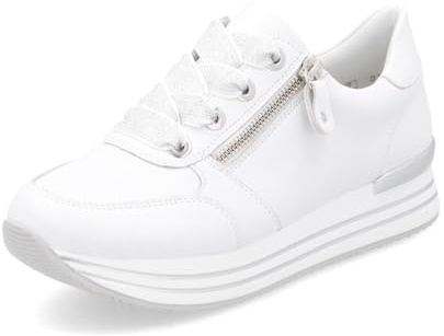 Remonte Damen Low-Top Sneaker D1302, Frauen Halbschuhe,lose Einlage,straßenschuhe,Strassenschuhe,Sportschuhe,Freizeitschuhe,Weiss (82),40 EU