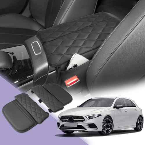 LUWU Compatibile con Mercedes-Benz Classe A W177 2019-2024 / GLA H247/CLA C118 2020+ / EQA EV 2023 2024 Copertura per Bracciolo Centrale A Klasse Cuscino in Pelle per Bracciolo W177 Accessori