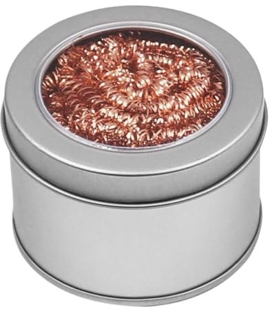 Éponge à Souder en Métal, Nettoyeur de Fer à Souder, Éponge de Nettoyage en Laiton pour Embouts de Fer à Souder, 1 Balles de Nettoyage pour Pointe de Soudure et 1 Base, Accessoires de Soudure