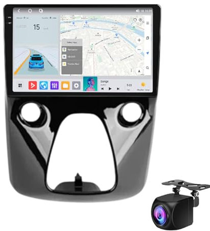 Radio De Automóviles Para Aygo Pe-ugeot 108/ci-troen C1 2014+, 10 Pulgadas Android 14 Pantalla Táctil Stereo, Carplay Andoid Auto 1080p Audio Hi-fi Bluetooth Wifi + Ahd Backup Camera + Mi(Color:M500S)