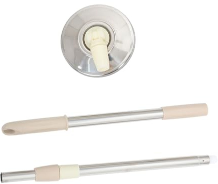 EXQUIMEUBLE Mop Telescopique Inoxydable Avec Poignée Remplaçable Et Disque Plastique Accessoire De Nettoyage Pratique Pour Sols