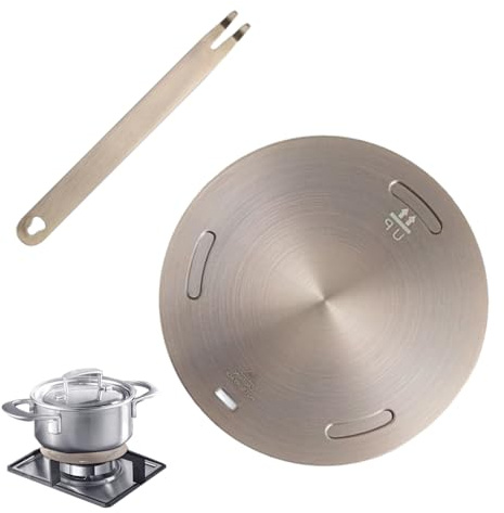 Adaptador de inducción 24 cm | Manejo extraíble aislante | Adaptador de inducción pequeño con manejo de aislamiento térmico | Placa de adaptador de inducción univerRsal | Placa de concierto de HOB de