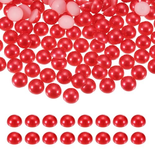 sourcing map 200 piezas de media perla para manualidades, 12 mm, perlas de imitación de plástico, media parte trasera plana, cuentas sueltas de diamantes de imitación para manualidades, ropa, vaso