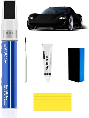 EVOOOR Schwarz 2-in-1-Autolack Nachbesserung Kit mit Kratzer-Entferner für Autos Reparieren, Kratzer Reparatur für Auto, Schnelle & Einfache Lösung zur Reparatur