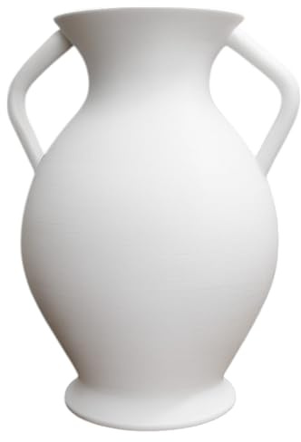 Dekorative griechische Amphorenvase, zweigriffiger Keramikkrug im antiken Stil, Innendekoration, Skulptur, Weiß