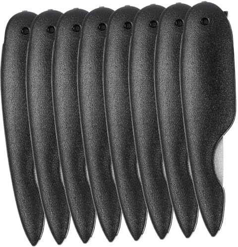 Uñas Mini Plegable de Metal Abs 8 Piezas para Manicura | Diseño Portátil y Práctico, Textura Delicada, Doble Cara para Pulido, Negro Elegante