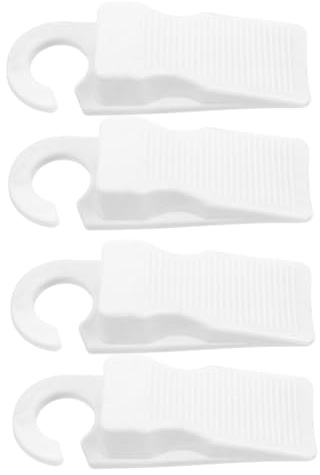 LIGIGWASH Tope de Puerta de Suelo Transparente de Pvc con Gancho para Colgar, sin Taladrar, Paquete de 4 Unidades, Práctico para Dormitorio y Prevención de Cierre