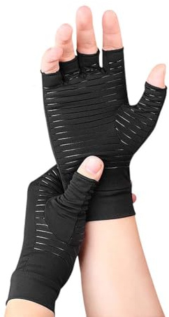 Generisch Handgelenk Bandagen Arthrose Handschuhe mit Kupfer, Sehnenscheidenentzündung Bandage Fingerlose Rheuma Kompressionshandschuhe Lindert Rheuma RSI Karpaltunnelsyndrom und Gelenkschmerzen (M)