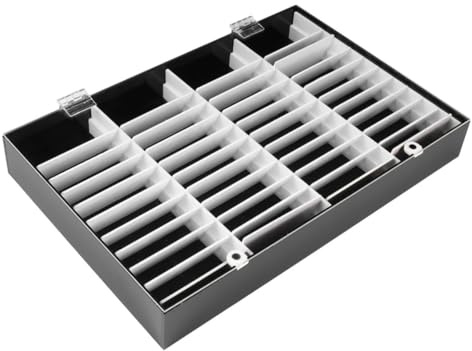 LALADEFIEE Caja Expositor Acrílica Negra para Esmaltes con Compartimentos Soporte para Uñas Postizas Accesorios de Manicura Ligera y Desmontable para Uso Profesional y Personal
