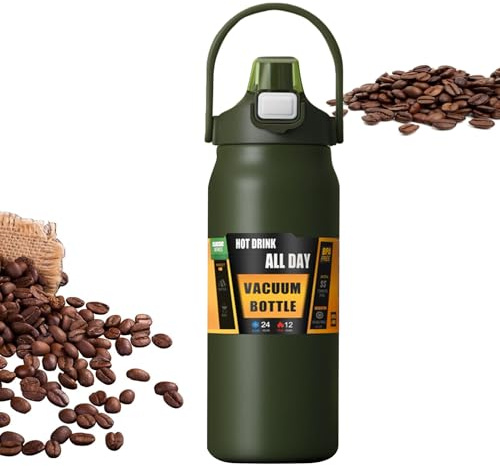 Générique Bottiglie d acqua isotermiche - 1500ml vuota impermeabile con cannuccia | Bottiglie d'acqua impermeabili - per donne uomini scuola sport casa viaggi caffè bevande