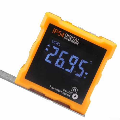 Hochpräziser digitaler Neigungsmesser mit LCD-Display und Schutzart IP54 für Bau, mechanische Installation und topografische Vermessung A (Orange)