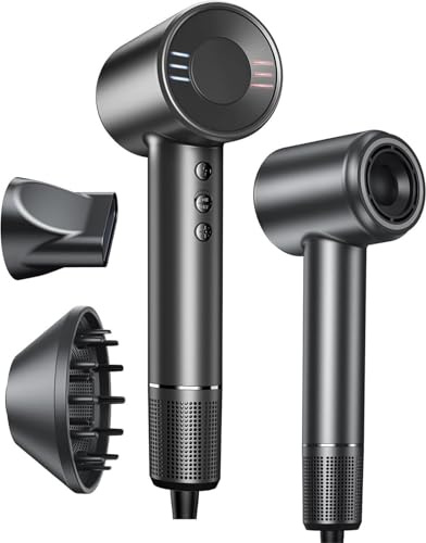 Bopcal Seche Cheveux Professionnel avec Diffuseur - 160000rpm Séchage Rapide pour les Boucles, Sèche Cheveux Ionique avec 500 Millions pour Salon et Voyage, Cadeau