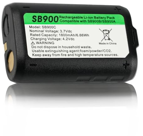 SB900C Batteria per Shure SB900A, SB900B, 3,7 V, 1800 mAh | Batteria ricaricabile agli ioni di litio, compatibile con Shure ULX-D, QLX-D, Axient Digital, AD1, AD2, PSM900 e PSM1000