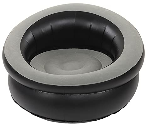 XinrZythrop Aufblasbares Sofa mit Flocken, Luftsofa, aufblasbarer Loungesessel mit ergonomischem Design, schnelles Aufblasventil, kompakt und tragbar für Wohnzimmer, Schlafzimmer, Balkon und R (Grau)