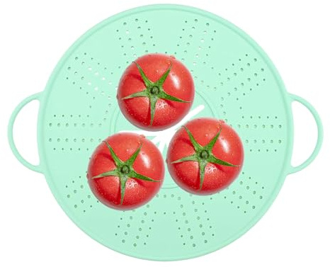 Genérico Pantalla Antisalpicaduras para Sartén – Silicona 34x27,8cm | Protector Antigrasa con Mango Plegable | Tapa Colador contra Salpicaduras De Caliente para Sartenes De 10–12 Pulgadas