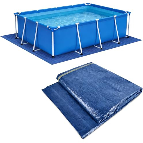 DIELOVEHUA Pool Bottenplane, Pool Grundduk, Poolmatte för utomhus, Skydda botten på din pool, Lämplig för uppställningspool och uppblåsbara pooler, Bubbelbad (300 cm × 200 cm)