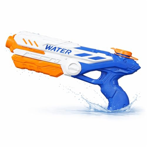Pistola de agua XXL - Pistola de agua con gran alcance y tanque para niños como regalo, fiesta de cumpleaños infantil (Pistola de agua XXL 32,5 cm)